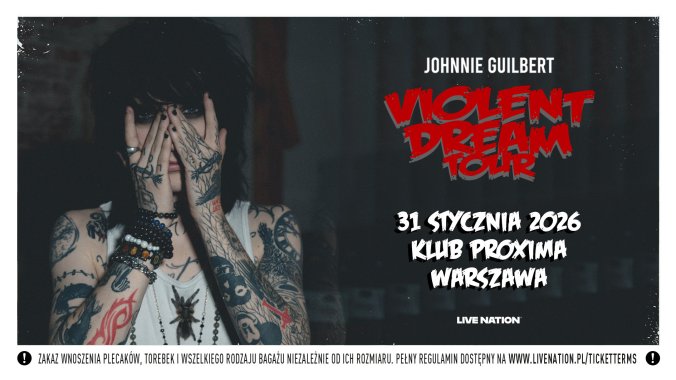 Bilety kolekcjonerskie - JOHNNIE GUILBERT - VIOLENT DREAM TOUR