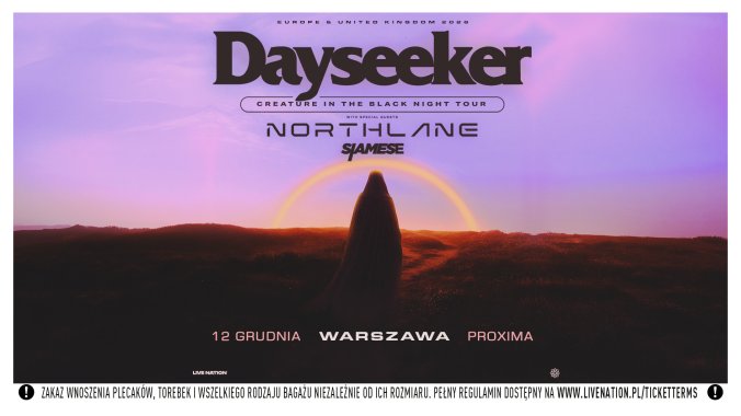 Bilety kolekcjonerskie - Dayseeker: CREATURE IN THE BLACK NIGHT TOUR