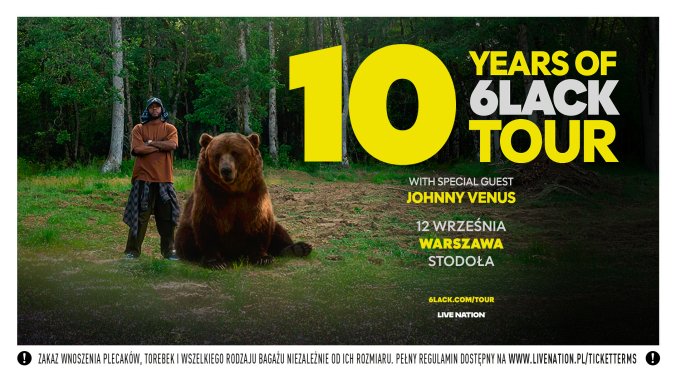 Bilety kolekcjonerskie - 10 Years of 6LACK Tour