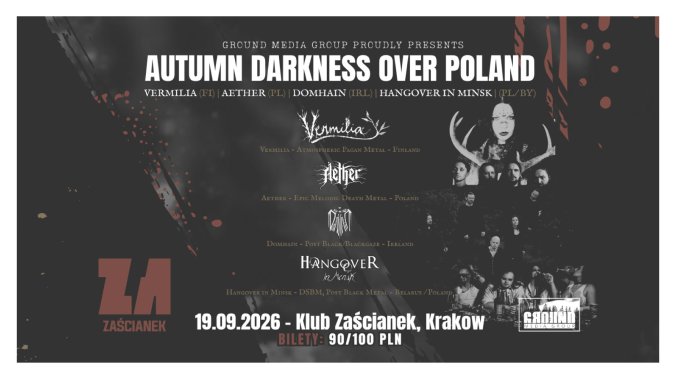 Bilety kolekcjonerskie - Autumn Darkness Over Poland: Vermilia, Aether, Domhain, Hangover in Minsk
